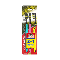 Colgate Зубная щетка ЗигЗаг Древесный уголь средней жесткости 2+1 шт