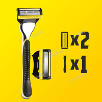 Kamisori Masuta Бритвенный станок многоразовый + Сменные кассеты для бритья 5 лезвий 2 шт