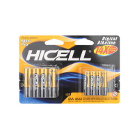Hicell Батарейки алкалиновые 1,5V тип АА 8 шт + AAA 4 шт