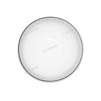 Салатник из стеклокерамики Сильвия бело-серый с узорами круглый 15,2 см