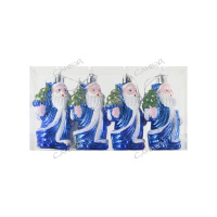 Подвеска елочная Дед Мороз 9см (4предм.) синяя пластик Palmary 1уп. / 280шт / 9ADC4-E38/4H/blue / 49