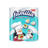 Familia Classic Бумажное полотенце двухслойное белое 4 шт