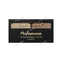 Art-Visage Хайлайтер+скульптор для лица Performance двухцветный тон 02 темно-коричневый 95 г