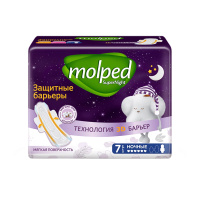 Molped Прокладки гигиенические ночные с крылышками Super Night 7 шт