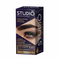 Студио стойкая краска д/бровей с эфф. татуажа Экстра черная 20мл /12шт/Арт-50649/450649