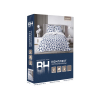 Волшебная Ночь Комплект постельного белья Евро Yoga cat Бело-синий Ранфорс