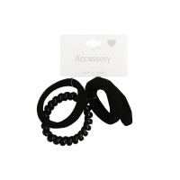 Резинка для волос пружинка черная 4 шт