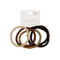 Набор резинок для волос плетеные косички разноцветные 5 шт