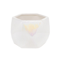 Настольное кашпо из керамики шестигранное 15x10 см в ассортименте