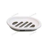 Мыльница пластиковая серая 13x9,5x2 см