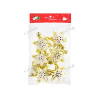 DVL Набор елочн.украшений звезда золотой 6см пластик Palmary 6шт / 240шт / 6ADC6-D18/gold / 877660