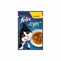 Felix Корм влажный для кошек Суп с курицей 48 гр