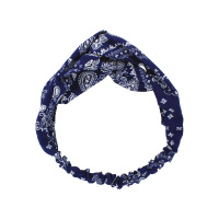 Повязка для волос бело-синяя