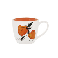 Кружка керамическая бело-оранжевая Raccolto с персиком 520 мл