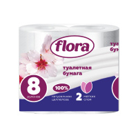 Flora Туалетная бумага трехслойная 8 шт