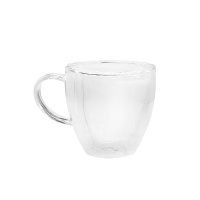 Кружка прозрачная из двойного стекла в форме сердца 240 мл