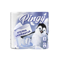 Pingy Туалетная бумага трехслойная со смываемой втулкой 25 м 4 шт