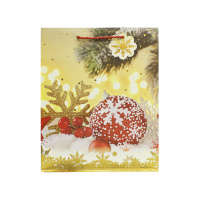 GreenTime Пакет новогодний глянцевый Шары на снегу Микс 26x32x10 см