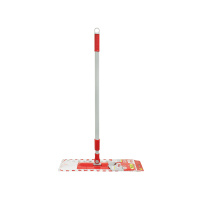 LA Швабра 2пр. телескоп.ручка (насадка 45*16см) 130см металл,пластик,MF бело-красная Liao 1шт / 12шт