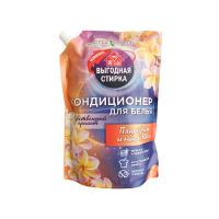 Выгодная Стирка Плюмерия и масло ши кондиционер д/белья 1л д/в тип.бел. цветоч. дой-пак / 8шт / 3229