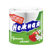 Нежная Туалетная бумага двухслойная Яблоко 4 шт