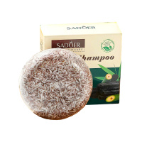 Sadoer Шампунь твердый очищающий для всех типов волос с аргановым маслом и углем 60 г