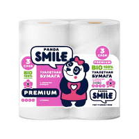 Panda Smile Туалетная бумага трехслойная Орхидея 4 шт
