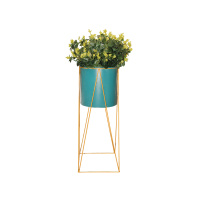Напольное кашпо для цветов металл на длинной пластиковой подставке 26,5x26,5x71 см