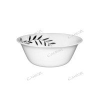 Салатник из стеклокерамики Мадейра черно-белые листья 11,7 см