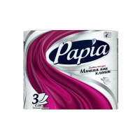 Papia бумага туалетная трехслойн. белый 4шт полиэт.уп. / 14шт / 5064984, 5031374, 5036600, 5058528 /