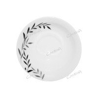 Салатник из стеклокерамики Мадейра черно-белые листья 15,2 см