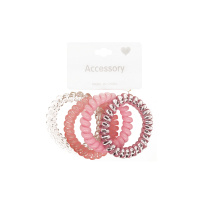 Набор резинок для волос пружинки розовые 4 шт