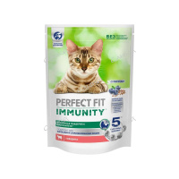 Perfect Fit Корм сухой для взрослых и стерилизованных кошек Immunity c говядиной, семенами льна и голубикой 580 гр