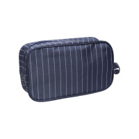 Косметичка универсальная на молнии синяя в полоску 27,5x9x16 см
