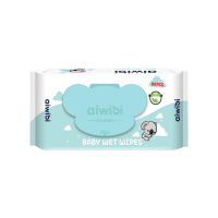 Aiwibi Влажные салфетки детские с клапаном-панда для чувствительной кожи (0+) голубой 80 шт