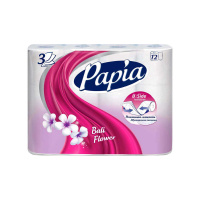 Papia Туалетная бумага трехслойная Bali Flower белая 12 шт