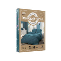 Самойловский Текстиль Комплект постельного белья Евро Инди 4 предмета Зеленый Бязь