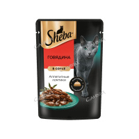 Sheba Корм влажный для кошек Говядина в соусе 75 гр