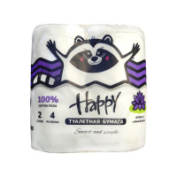 Happy Туалетная бумага Амазония двухслойная 4 шт 