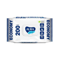 Aura Влажные салфетки Family Антибактериальные 200 шт