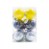 DVL Набор ёлочных шаров серебро 6см пластик Palmary 12шт / 60шт / 6ADPI12-G17/silver / 878223