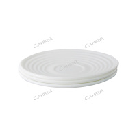 Блюдце Вэйв белое, стеклокерамика 15 см
