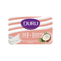 Duru Туалетное мыло 1+1 Белая глина и кокосовое масло 80 г