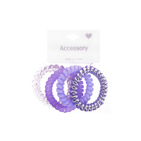 Набор резинок для волос пружинки фиолетовые 4 шт