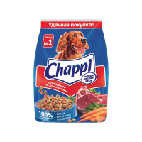 ЧАППИ сытный мясной обед сухой корм д/собак говядина подушечки м/уп 1 шт 600 гр. / 12шт / 6847 / 425