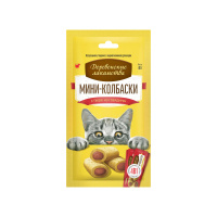 Деревенские лакомства Лакомство для кошек Мини-колбаски с пюре из говядины 40 г (4 шт х 10 г)