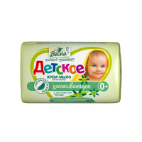 Весна Крем-мыло детское Ухаживающее с экстрактом череды 0+ 90 гр.