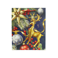 GreenTime Пакет новогодний глянцевый Санта, олень, подарки, елка 26x32x10 см