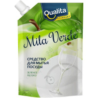 Qualita Mila Verde Гель для мытья посуды, овощей и фруктов Зеленое яблоко 450 мл