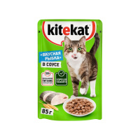 Китекат Корм влажный для кошек Кусочки в соусе с рыбой 85 гр